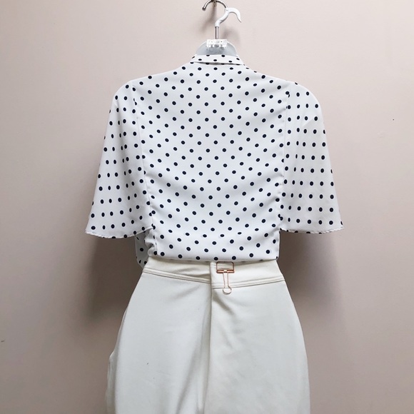 ZARA POLKA DOT CAPE SLEEVE BLOUSE - Picture 2 of 9